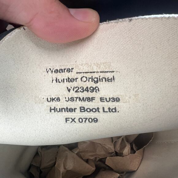 Hunter Original Tall Rain Boots Black Women's 8 - Picture 6 of 8